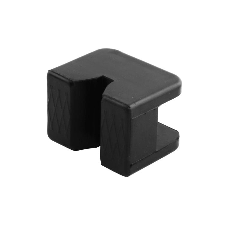 Black rubber jack pad adapter with stepped center slot, two-piece set
