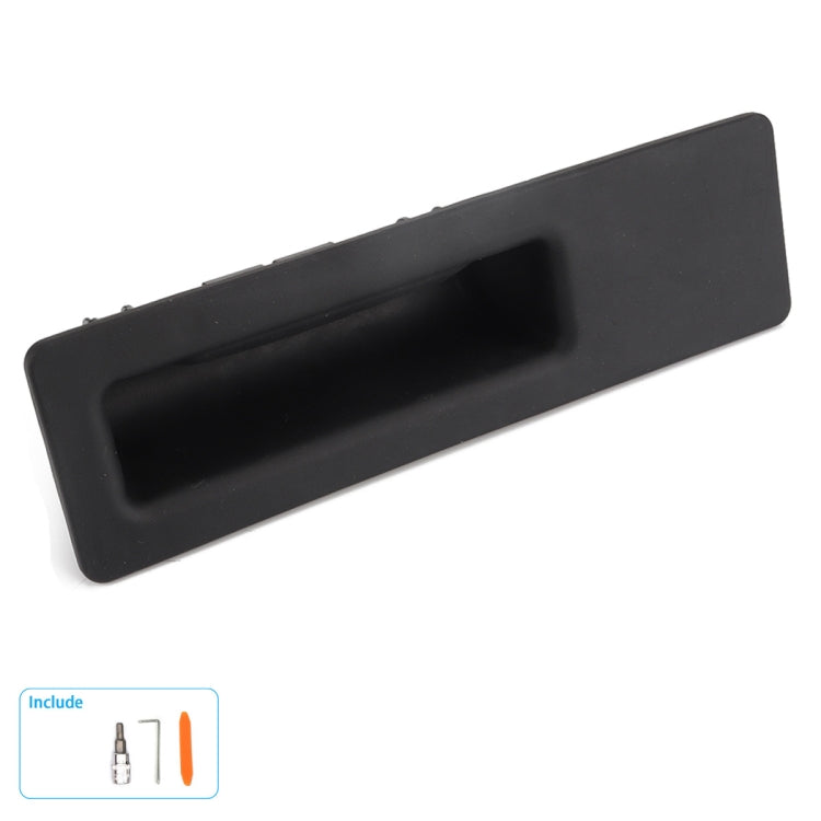 Car tailgate release button switch opener, black rectangular switch with slot