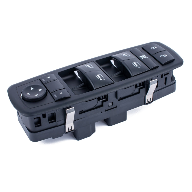 Dark gray window master switch with rocker buttons and mounting tabs