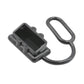 Black dust cover with cable loop for battery quick connector plug