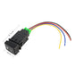 Car fog light on-off switch with wiring harness and multi-color cable, side view