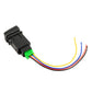 Car fog light on-off switch with wiring harness and multi-color cable connector