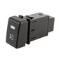 Car fog light on-off switch button with fog symbol on dark housing