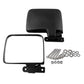 Black side rear-view mirror assembly with mounting bracket and hardware screws