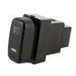 Black fog light on-off switch, front view with indicator marking and white status dot
