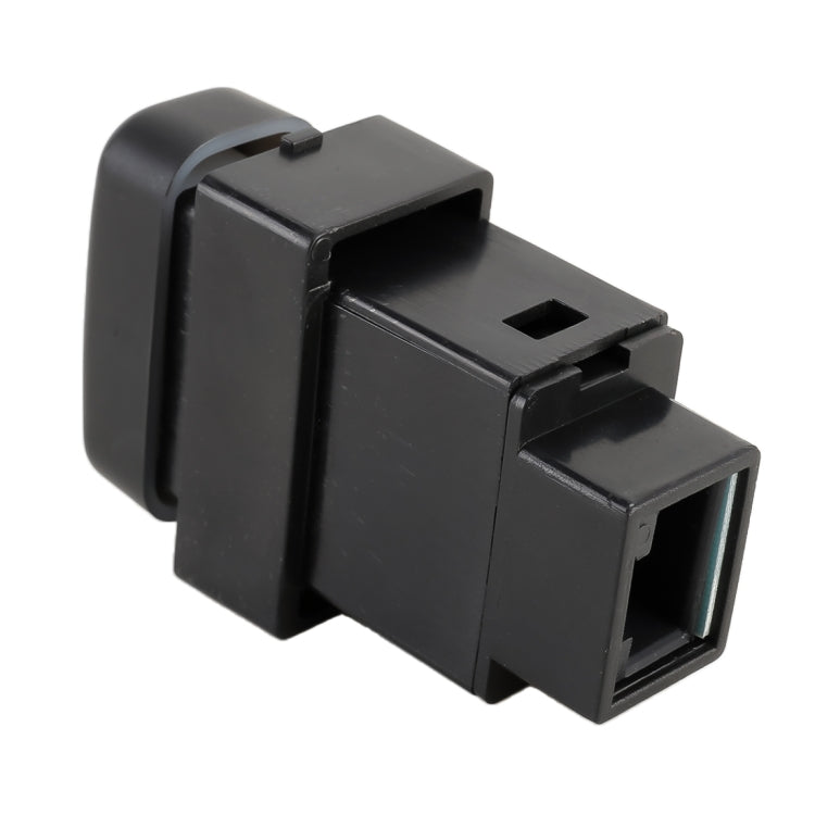 Fog light on-off switch with electrical connector and clip, side view