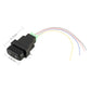 Fog light on-off switch with wiring harness, black connector housing and multicolor leads