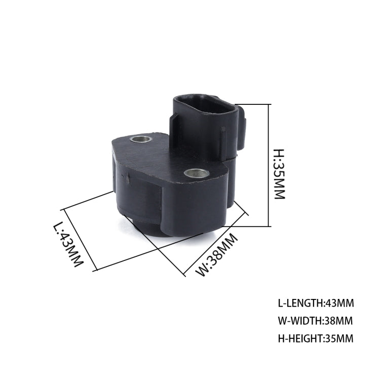Throttle body position sensor with black plastic body and mounting pins