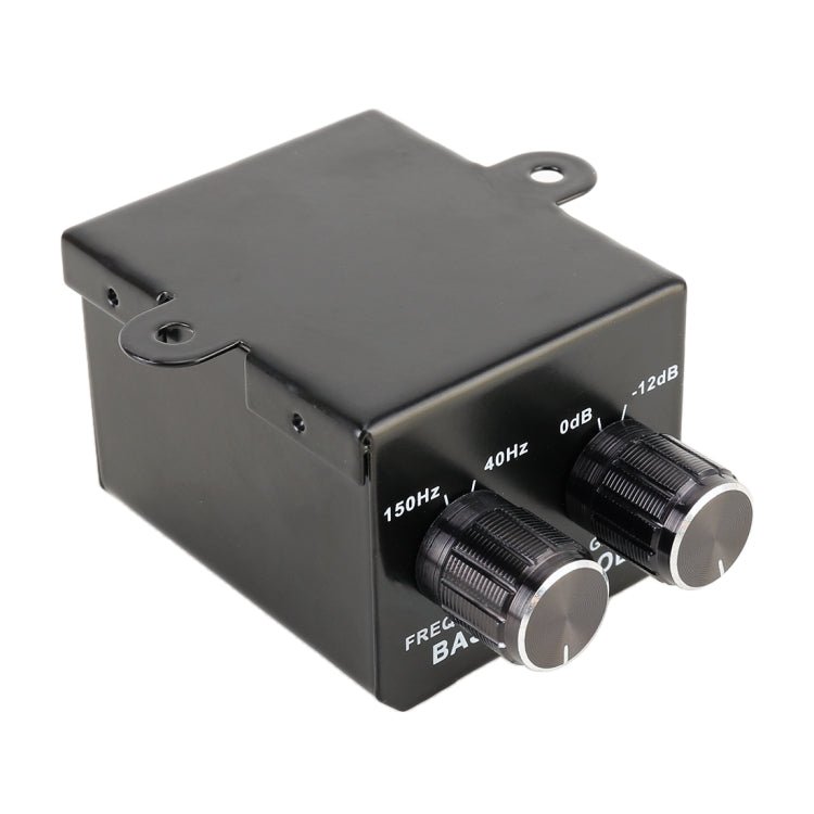 Black bass control amplifier regulator with side knobs and -12dB/0dB/40Hz markings