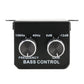 Black bass control amplifier regulator with two large knobs labeled frequency and gain