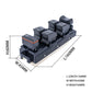 Power window switch panel, 160mm long with gray rocker buttons