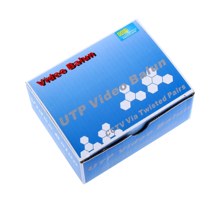 Blue retail box for 4-channel twisted-pair video balun, HD CVI/TVI/AHD