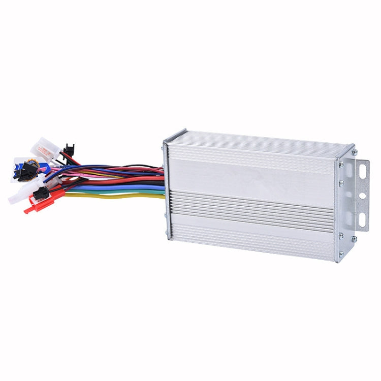 Electric vehicle motor controller, silver aluminum box with mounting bracket and wire harness