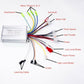 Electric vehicle controller with multicolored cable bundle and small plug connectors