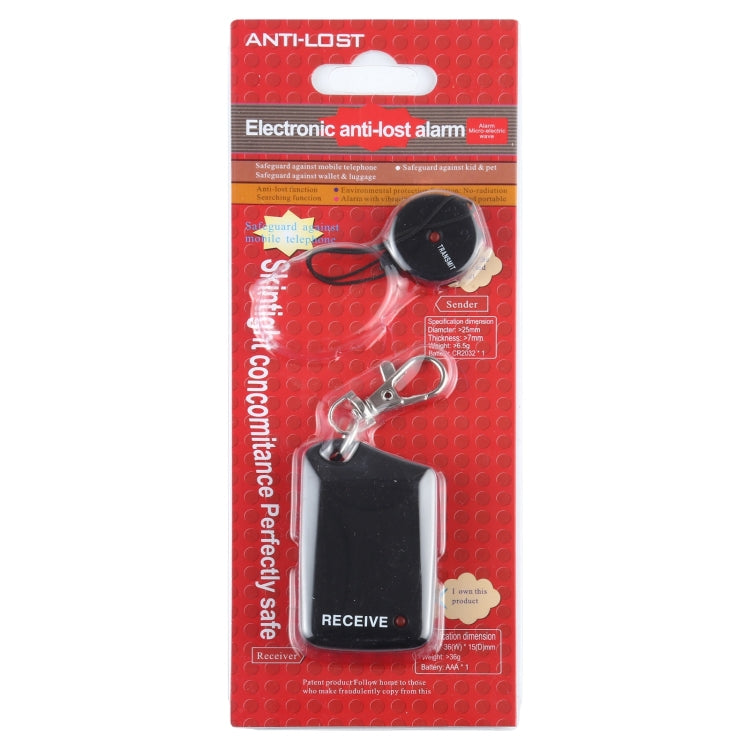 Anti-lost electronic alarm kit package with keychain receiver and transmitter