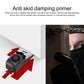 Black wedge door stop alarm with anti-slip base and white pressing plate