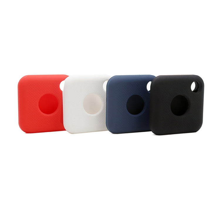 Black silicone tracker case with circular opening and lanyard hole