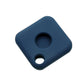 Blue silicone tracker case with circular opening and top lanyard hole
