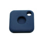 Blue silicone tracker case with circular opening and raised top lanyard loop
