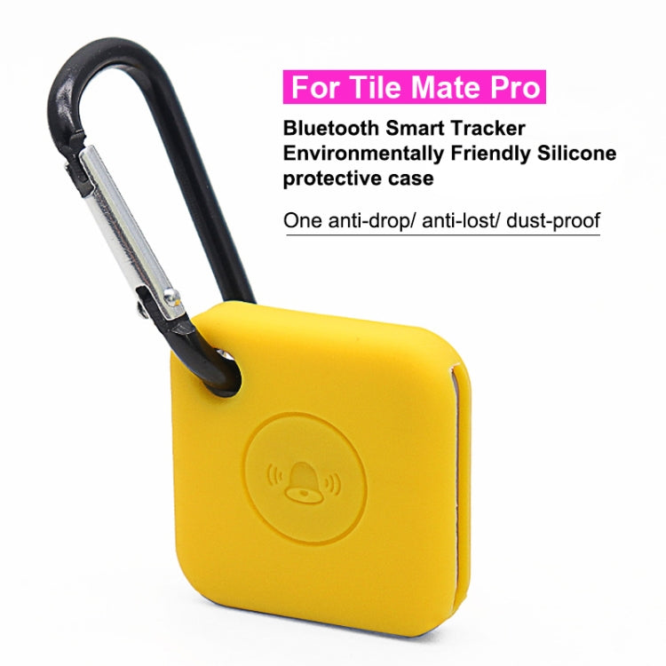 Yellow silicone tracker case with keyring and clasp