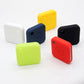 Assorted-color silicone tracker cases with keyrings and signal icons