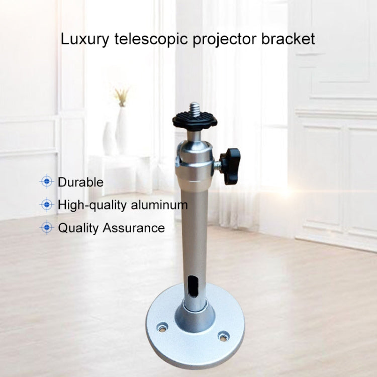 Aluminum telescopic projector bracket with wide circular base and adjustable head stem