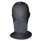 Black neoprene diving hood back view with stitched panels and small logo on top
