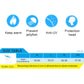 Neoprene diving hood infographic icons for warmth, jellyfish protection, anti-UV, head protection