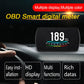 Car dashboard HUD unit displaying 189 MPH with a multicolor speed gauge