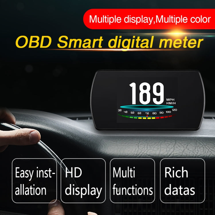 Car dashboard HUD unit displaying 189 MPH with a multicolor speed gauge