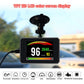 Car HUD head-up display with black screen showing speed, RPM, and temperature