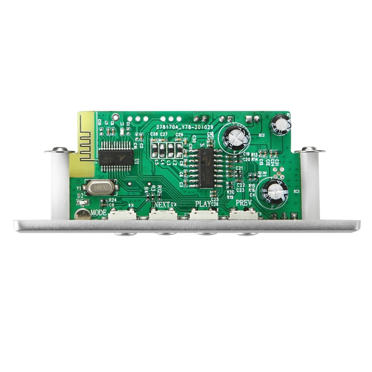 Car 12V audio MP3 decoder board with Bluetooth, detailed green PCB circuit and components