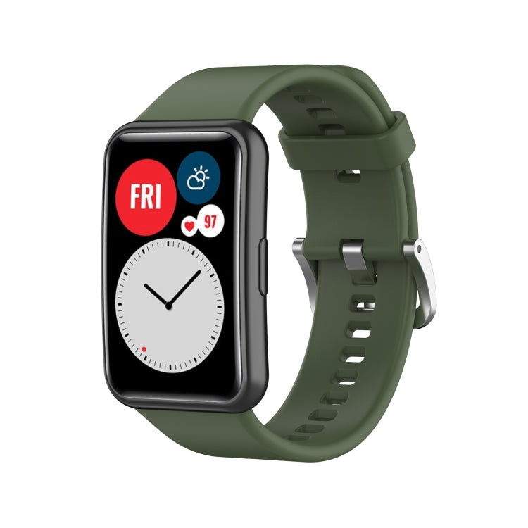 For Huawei Watch Fit Silicone Replacement Wrist Strap Watchband with Stainless Steel Buckle