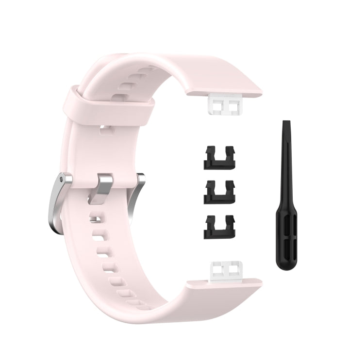 For Huawei Watch Fit Silicone Replacement Wrist Strap Watchband with Stainless Steel Buckle