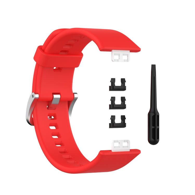 For Huawei Watch Fit Silicone Replacement Wrist Strap Watchband with Stainless Steel Buckle