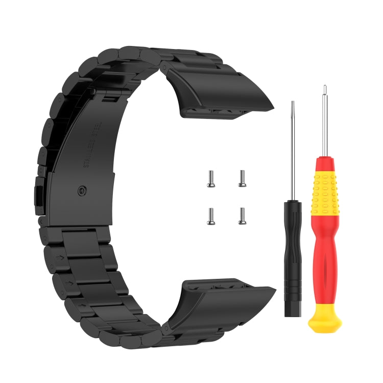 For Garmin Forerunner 35 / 30 Universal Three Beads Stainless Steel Replacement Wrist Strap Watchband, For Garmin Forerunner 35 / 30