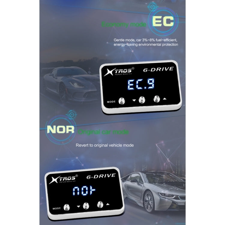 TROS 6-DRIVE electronic throttle controller with blue EC.9 display and mode controls
