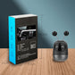 Black robot car aromatherapy dispenser with antenna bulbs, front view