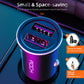 Purple gradient mini dual USB car charger with two USB ports