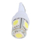 White T10 LED indicator bulb with clear double-chip lens and white plastic base