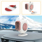 White car dashboard heater fan with pink grille and control knob on the dashboard