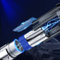 Car vacuum cleaner with blue suction/lighting effect concept and dust-bin intake area