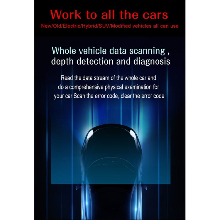 Car HUD head-up display with whole-vehicle data scanning and diagnosis graphic