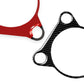 Carbon fiber gear console trim sticker pair with circular cutouts and mounting holes