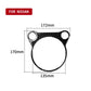 Carbon fiber gear console panel sticker with dimensions, 172mm x 170mm (135mm)