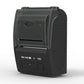 Black portable thermal receipt printer showing side venting and opened paper cover