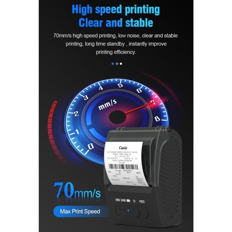 58mm Bluetooth thermal receipt printer with paper roll and control buttons