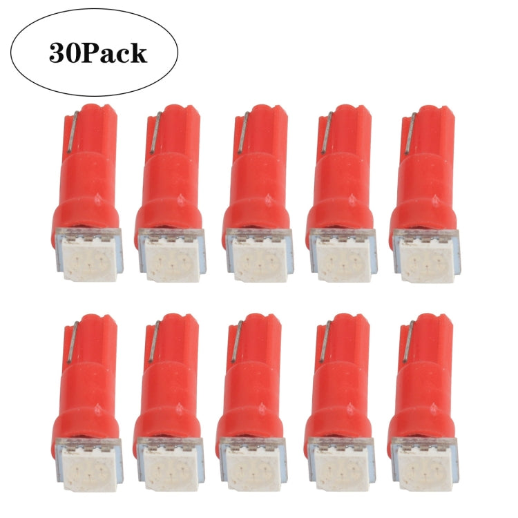 Red T5 LED indicator bulb multi-pack, clear base and white LED window