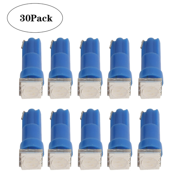 Blue T5 LED indicator bulbs, 30-pack with T5 base caps