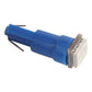 Blue T5 LED bulb with two metal contacts on white base plate